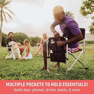 Color dorado, película <span class=keywords><strong>de</strong></span> Metal plateado, silla <span class=keywords><strong>de</strong></span> <span class=keywords><strong>director</strong></span> plegable alta para artista <span class=keywords><strong>de</strong></span> maquillaje plegable para acampar - Product Image 3