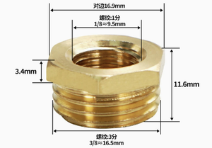 Conector Adaptador de Latón Fundido con Rosca Macho Hexagonal de 1/8", 1/4", 3/8", 1/2", 3/4" para Extremo de Tubería - Product Image 6