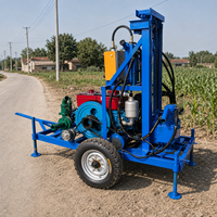 Machine de forage de puits d'eau pour pompes submersibles, avec trépan PDC pour trous de 6 pouces, pompe à boue et tiges de forage de 100 m