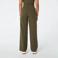 Tenue médicale personnalisée pour femme avec manches courtes tissées, extensible dans les 4 sens, uniforme d'infirmière avec pantalon large à cordon de serrage pour hôpital et clinique