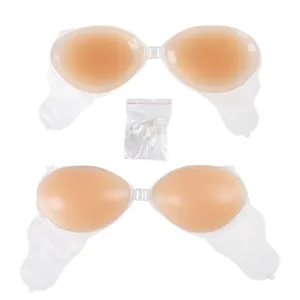 sticky silicone double padded sexy push up brasier two size adhesive bra for small breast without wire
