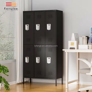 Vente en ligne : Casier de rangement métallique à 6 portes avec pieds, idéal pour bureau ou vestiaire de salle de sport, conception en kit - Product Image 3