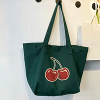 Sacs fourre-tout en toile légers et tendance à motif dessin animé pour femmes, sac à bandoulière personnalisé avec logo, fermeture éclair, taille moyenne, pour cadeaux de conférence