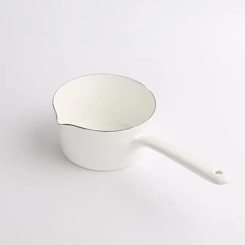 Solhui इच्छित मुद्रण तामचीनी सॉस पैन के साथ दूध के बर्तन तामचीनी धातु पैन तुरंत नूडल्स बर्तन