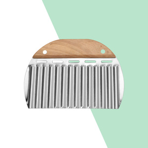 Edelstahl Teigs ch neider Backen Kuchen Brot Nudel schneider Wellen messer Pommes Frites Slicer Gebäcksc haber Mit Messung - Product Image 4