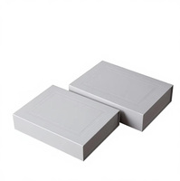 Caja de Regalo Magnética, Cartón Texturizado Reciclable, Cierre Magnético Rígido Blanco, Embalaje con Tapa Abatible, Laminación Mate
