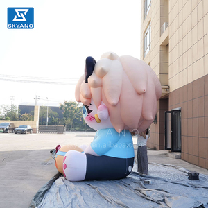 ตุ๊กตาเป่าลมรูปสาวอนิเมะ ตัวละครการ์ตูนยักษ์แบบกำหนดเอง ตุ๊กตาเป่าลมรูปสาวหมี คอสเพลย์มาสคอตสาวหมีพร้อมแว่นกันแดด - Product Image 6