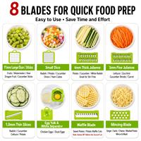 Utensilios de Cocina Manuales 16 en 1, Picador de Cebolla, Cortador de Frutas, Zanahorias y Verduras, Rebanador de Vegetales