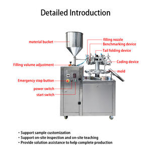 Máquina Semiautomática de Llenado y Sellado de Tubos de Aluminio con PLC para Miel, Mantequilla de Maní, Pasta, Gel de <span class=keywords><strong>Baño</strong></span>, Pasta de Dientes, Crema Facial - Product Image 5