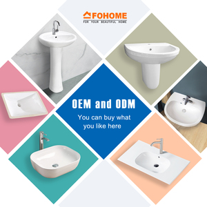 Lavabo en porcelaine de style européen, couleur blanche, demi-piedestal, lavabo en céramique pour salle de bain - Product Image 6
