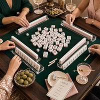 Ensemble de Mahjong Américain Thème Luxe, Tuiles Artistiques en Acrylique Triple Couche, Cadeau Premium pour la Journée de la Femme et les Goûters