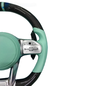 Volante de Fibra de Carbono Forjado Personalizado para <span class=keywords><strong>Mercedes</strong></span> Benz para W205 W222 W204 CLS C63 G500 G63 - Edición Azul Tiffany Q50/QX50 - Product Image 6