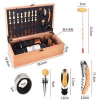 Coffret moderne multifonctionnel en bambou et bois Ouvre-bouteille de vin rouge et jeu d'échecs Tire-bouchon et ouvre-boîte cadeau