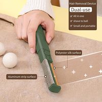 DS1357 Nettoyeur de peluches pour vêtements 2 en 1, éliminateur de poils d'animaux, chat, chien, tondeuse manuelle, éliminateur de peluches, grattoir à poils double tête manuel