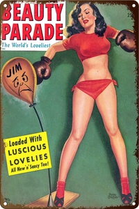 Plaque Métallique Décorative Vintage Pin-up Girl, Impression UV, 20x30, Style Classique, pour Bar et Pub - Grande Vente - Product Image 3