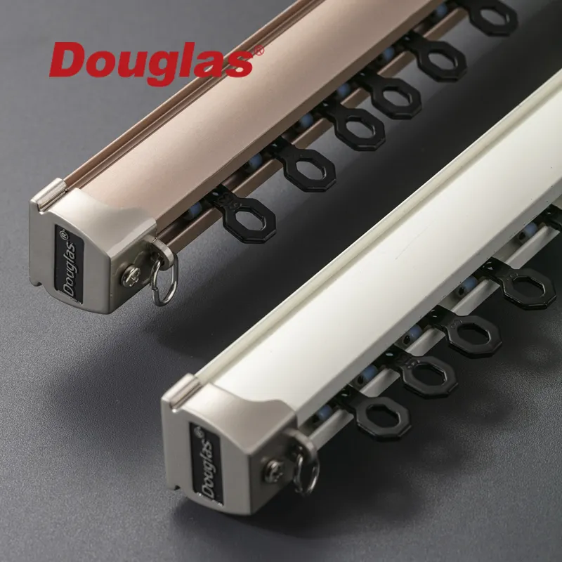 Douglas Großhandelspreis Vorhangschiene schwarz weiß dickes Vorhangschienen-System aus Aluminium umweltfreundliches Vorhangschiene für Haus Hotel