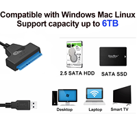Cable adaptador SATA a USB 3.0 para transferencia de datos, convertidor de disco duro externo, compatible con UASP para disco du