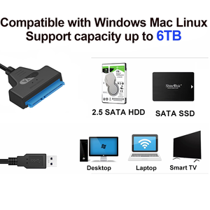<span class=keywords><strong>Cable</strong></span> adaptador SATA a USB 3.0 para transferencia de datos, convertidor de disco duro externo, compatible con UASP para disco du - Product Image 4