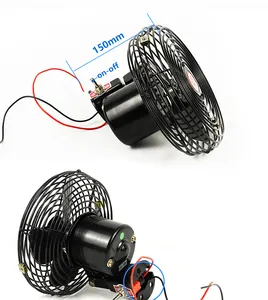 Accesorios de triciclo eléctrico de nuevo estilo Ventilador automático negro de 6 pulgadas Ventilador de triciclo eléctrico