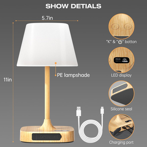 Outdoor Table Lamp, IP55 Waterproof <b>Shower</b> Lamp with Cordless Rechargeable Battery, Dimmable LED Display Bath Lamp for Camping - Product Image 4