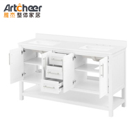 Kabinet Kamar Mandi LED yang Dirancang dengan Konstruksi Tahan Air dan Gaya Kabinet Kamar Mandi Kayu Oak Premium untuk Kamar Mandi Modern