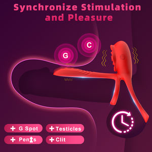 Anneaux de pénis vibrants en forme de rose contrôlés par application pour hommes, anneaux de pénis en silicone intelligents à distance pour couples, anneaux de pénis pour jeux - Product Image 2