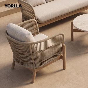 Meubles modernes <span class=keywords><strong>de</strong></span> luxe <span class=keywords><strong>en</strong></span> bois <span class=keywords><strong>de</strong></span> teck imperméables avec coussins balcon <span class=keywords><strong>jardin</strong></span> patio hôtel sectionnel modulaire canapé d'extérieur - Product Image 4