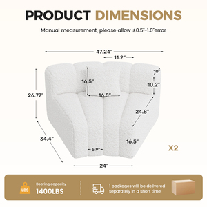 Luxurious Velvet Modular <b>Sofa</b> Set Extendable Non-Assembly Ergonomic Back <b>Support</b> Durable Fabric Living Room Furniture Mall Hotel - Product Image 6