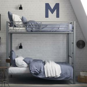 Diseño simple Sleeper individual gris muebles litera doble chico cama de metal - Product Image 3