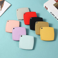 Custom Logo Stainless Steel Square Swivel Magnifying Dual Sided Cosmetic Mirror Bag Make up Pocket Pendant