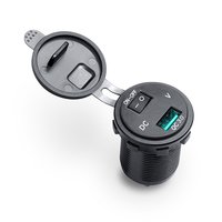 Cargador de Coche USB Inteligente Kewig QC3.0, Salida de 18W, Carga de Teléfono 12-24V, con Pantalla de Voltaje y Botón de Encendido/Apagado para Coche, Barco, Autobús