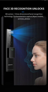 3D nhận dạng khuôn mặt tuya Wifi App Keyless nhập dấu vân tay thẻ nhớ mật khẩu đám mây dữ liệu thông minh khóa cho nhà khách sạn - Product Image 5