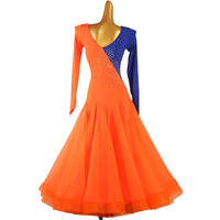 Nouveautés Robe de concours de danse latine moderne longue Robe de danse de salon avec strass pour femmes