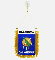 Bendera Gantung Jendela New Mexico, Bendera Mini Mobil, Spanduk Dekorasi Kaca Spion dengan Suction Cup & Spanduk Rumbai Emas