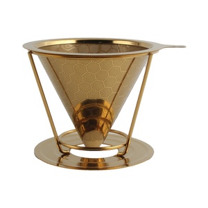 Filtre à café à dégoulinement sans papier, facile à nettoyer, 1 à 4 tasses, filtre conique avec tasse amovible - Product Image 3
