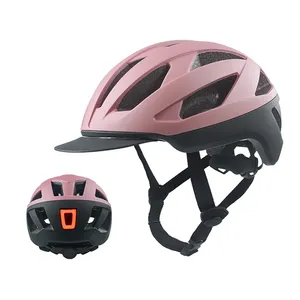 Casco de ciclista deportivo urbano para hombre y mujer, luz trasera Led, bicicleta eléctrica, Mtb, carretera, casco de Scooter con luz trasera