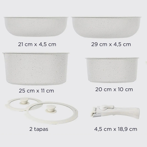 Modern <b>Ceramic</b> Marble Coated Pot <b>Pan</b> Glass Lids Bakelite Handles Non-Stick Aluminum Cookware Set Gas Induction Ready 6-Piece - Product Image 2