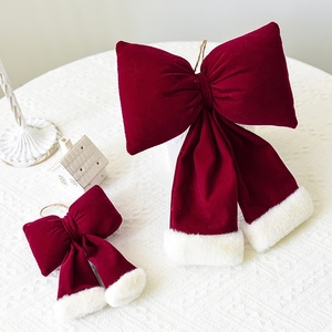 Dekorasi Gantung Pita Natal 3D Beludru Besar Gaya Korea 33x26cm Dekorasi Pohon Natal Dalam Ruangan Modern dan Sederhana - Product Image 2