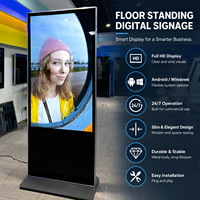 Afficheur publicitaire numérique LCD sur pied pour intérieur, kiosque publicitaire vertical commercial, totem publicitaire