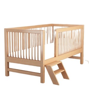 Children's <b>Bed</b> <b>Solid</b> <b>Wood</b> With Guardrail Extra Wide <b>Single</b> <b>Bed</b> For Kids And Infants Durable Study Space - Product Image 2