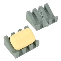 Porte-savon et porte-éponge en silicone moderne, étanche et auto-drainant avec plateau de drainage pour salle de bain, douche et évier de cuisine