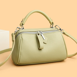 กระเป๋าบอสตันสไตล์วินเทจผู้หญิงฤดูร้อนใหม่อินเทรนด์กระเป๋าสะพายข้างความจุขนาดใหญ่หนังนุ่มโพลีเอสเตอร์ซิปตันจิง - Product Image 3