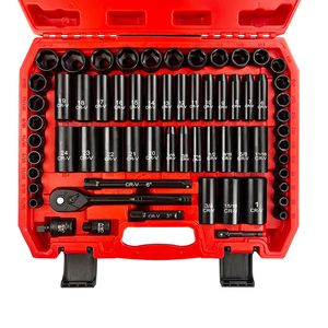 Pexmartools Bộ dụng cụ cầm tay Bộ dụng cụ cầm tay 3/8 inch Bộ ổ cắm sâu ổ đĩa CR-V 72t 64 chiếc - Product Image 1