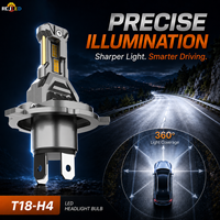Ampoule de phare LED en aluminium RCJ H4 16W 2069LM 6000K IP68 étanche, compatible universel, nouvelle, 12V pour phare de voiture