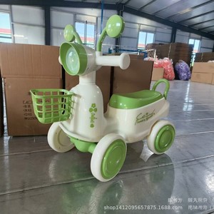 Kids Balance Bike 4 Wheels With Basket Lights Music For 1-3 Years Old Children - Product Image 1