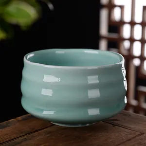Bán buôn handmade SỨ MATCHA trà Bát bán buôn trắng đen Matcha bát Gốm Nhật Bản chawan Trà Matcha bát đặt - Product Image 1