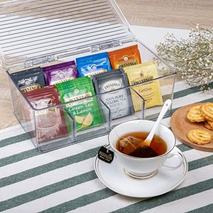 Choice Fun transparent PET Tea Bag Storage Organizer Tea Organizer Clear Storage Bins kitchen storage box With Lid