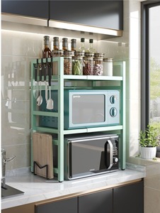 Étagère à micro-ondes multifonctionnelle et durable en acier au carbone <span class=keywords><strong>pour</strong></span> le rangement des bocaux à condiments et l'optimisation de l'espace dans la <span class=keywords><strong>cuisine</strong></span> - Product Image 3