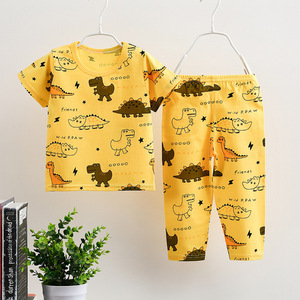 Oferta: Conjunto de Ropa de Verano para Bebés de 2 a 15 Años, <span class=keywords><strong>Manga</strong></span> <span class=keywords><strong>Corta</strong></span> y Pantalones Largos, Buen Precio, Algodón 100%, <span class=keywords><strong>Pijama</strong></span> Juvenil con Estampado de Dibujos Animados - Product Image 3