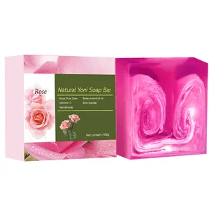 Jabón de rosas hecho a mano, venta al por mayor, jabón de cereza perfumado limpio, 100g, baño, aceite esencial natural para el hogar, jabón de jengibre y jazmín